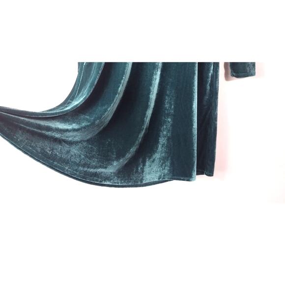 Soft Surroundings Short Santiago Knee Length Emerald Green Velvet Dress M - Picture 9 of 16